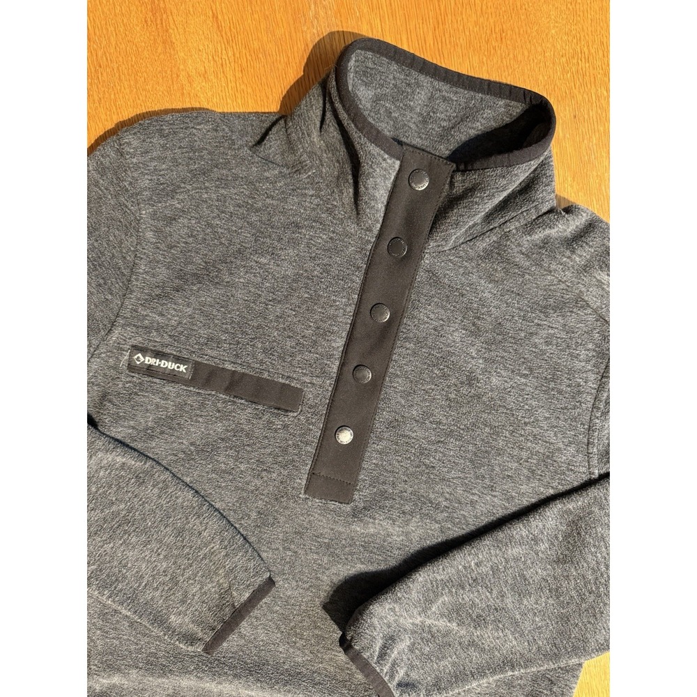 Dri Duck Women's Fleece Snap Pullover‎ Gray Quarter Snap Jacket Ladies Small